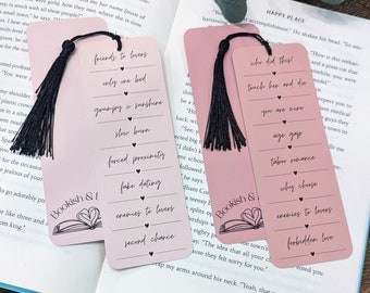 Romance Tropes Bookmarks: Bookish Gift for Romance Readers