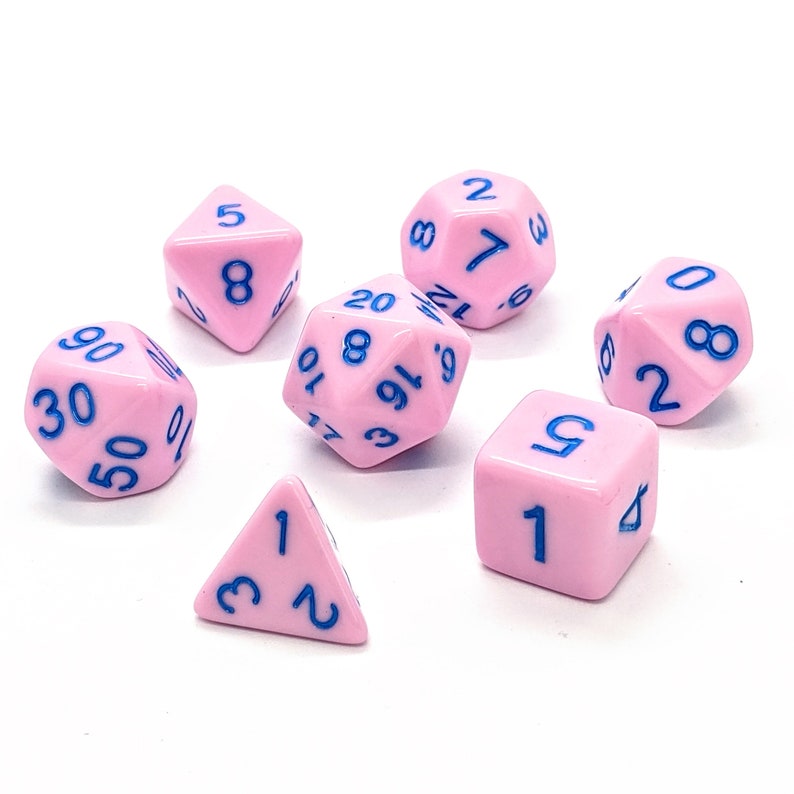 Dungeons and Dragons Gift for Geeks RPG Sorbet Pink Dice Set Role Playing Dice Polyhedral Dice Set Pathfinder