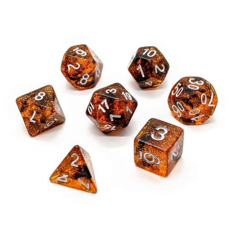 Tigers Eye Dice Set Polyhedral Dice Set Dungeons and Etsy UK