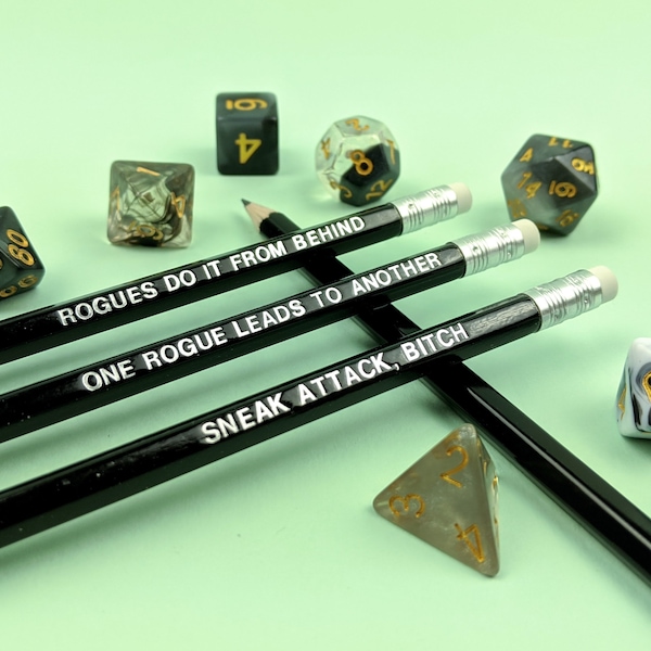 Rogue Class D&D Pencil Set: Dungeons and Dragons and Tabletop RPG