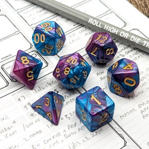 Faerie Dragon Dice Set | 7pc Acrylic Polyhedral Dice Set for Tabletop Role Playing Games such as Dungeons and Dragons (DnD, D&D)