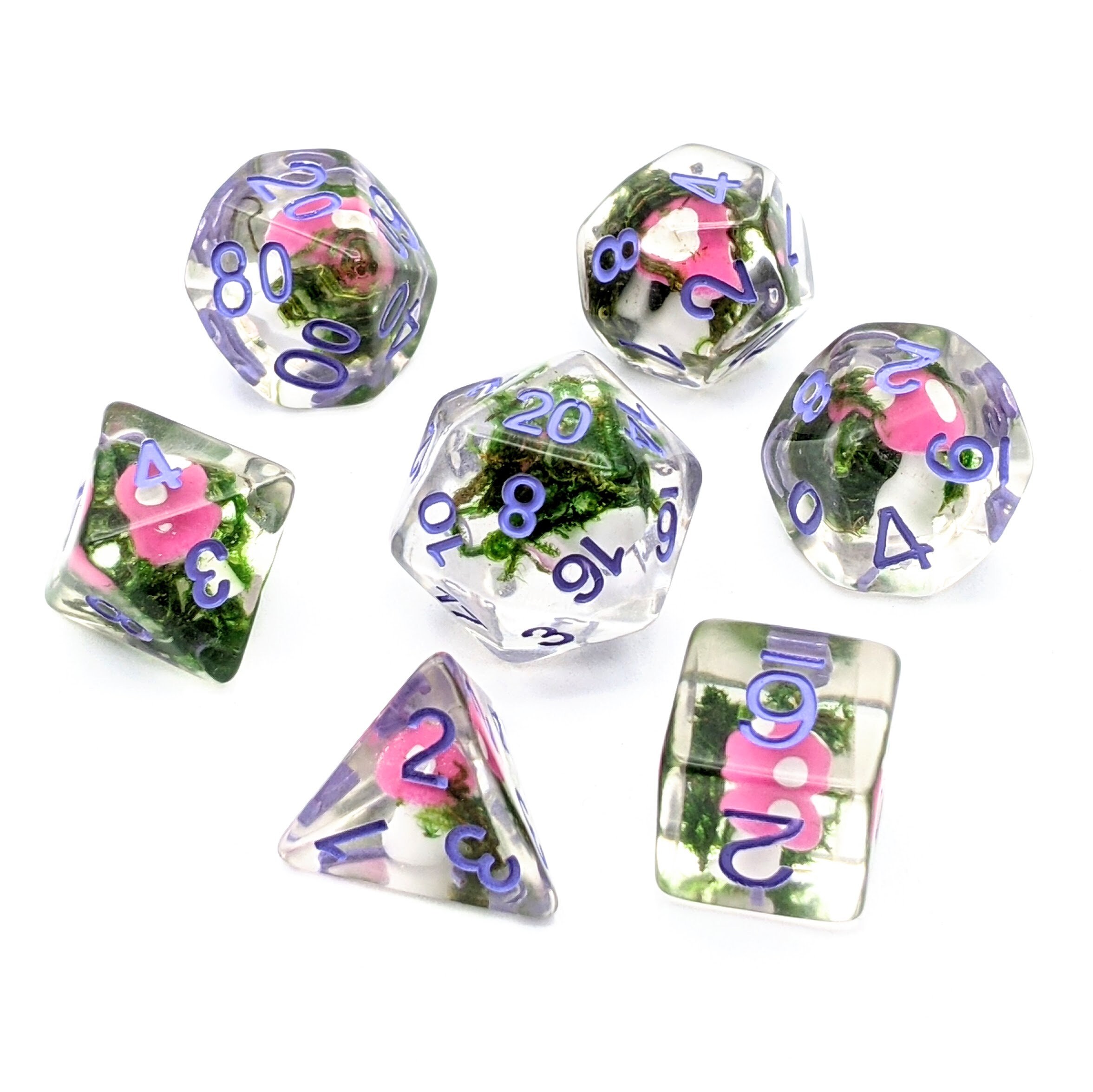 Toadstool Summer Dice Set | 7pc Resin Polyhedral Dice Set for Tableto…