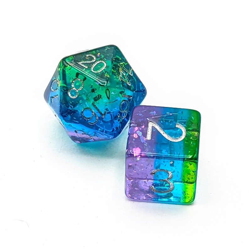 Merfolk Dice Set 7pc Resin Polyhedral Dice Set for Tabletop Role Playing Games such as Dungeons and Dragons DnD, D&D image 3