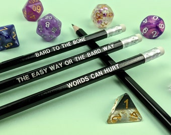 Juego de lápices de la clase Bardo para D&D: Dungeons and Dragons y juegos de rol de mesa.