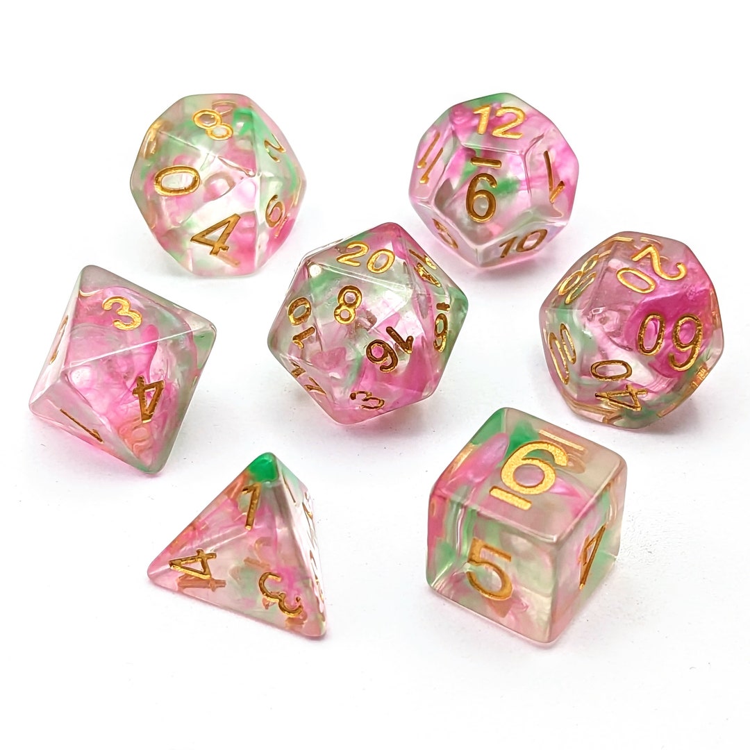 Wisp Rose Dice Set 7pc Resin Polyhedral Dice Set for Etsy