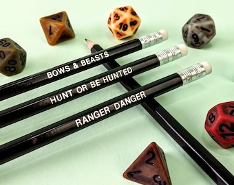 Ranger Class D&D Pencil Set | Ranger Danger | Dungeons and Dragons | RPG | DnD | Roll for Initiative | 5e