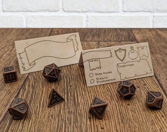 Initiative Trackers | Parchment | Wet-Erasable | Dungeons & Dragons | RPG | Dungeon Master | DnD