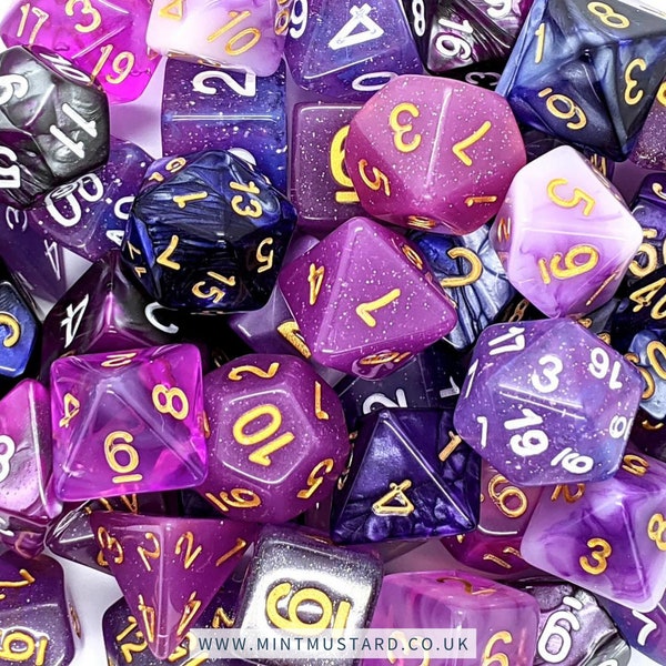 Purple Dice Shade Set | Polyhedral Dice Set | Dungeons and Dragons | Pathfinder | Role Playing Dice | RPG | Gift for Geeks