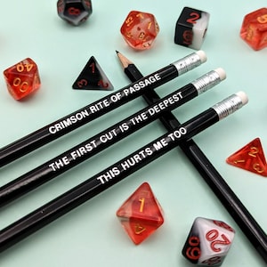 Blood Hunter Class D&D Pencil Set | Critical Role | Dungeons and Dragons | RPG | DnD | Roll for Initiative | 5e