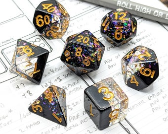 Corruption Dice Set | 7pc Resin Polyhedral Dice Set for Tabletop Role Playing Games such as Dungeons and Dragons (DnD, D&D)