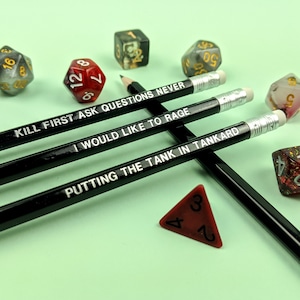 Barbarian Class D&D Pencil Set | I would like to rage | Dungeons and Dragons | RPG | DnD | Roll for Initiative | 5e