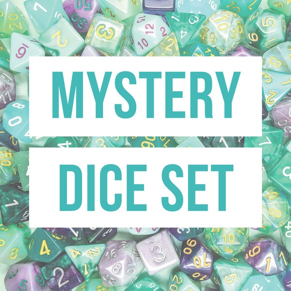 Mystery Dice Set | 7pc Polyhedral Dice Set for Tabletop Role Playing Games such as Dungeons and Dragons (DnD, D&D)