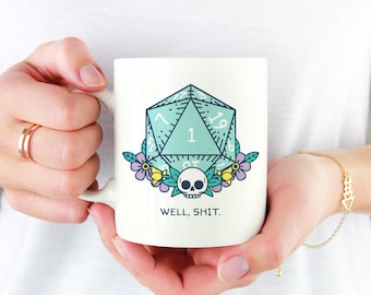 Critical Failure Mug | 11oz White Ceramic Mug for fans of Tabletop Role Playing Games such as Dungeons and Dragons (DnD, D&D)