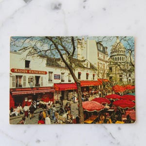 Cartolina francese d'epoca - Parigi, Montmartre, cartolina di Natale, cartolina vuota, cartolina vintage retrò, effimeri di carta, cartolina con foto reale di Parigi