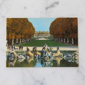 Cartolina francese vintage - Versailles et ses merveilles, Francia, cartolina natalizia, carta bianca, cartolina vintage retrò, carta effimera