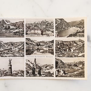 Real Photo Vintage Postcard, Souvenir du Grand Saint Bernard, vintage postcard, 1940s photographic unused postcard, real photo