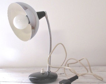 Vintage  Chrome Table Lamp - Vintage 1970 Chrome Table Lamp, '70s Amazing Desk Lamp,Elegant Reading Light, Nightstand bedside table lamp