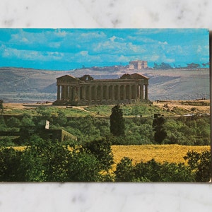 Carte postale souvenir vintage - Agrigente Temple de la Concorde, Sicile, Italie