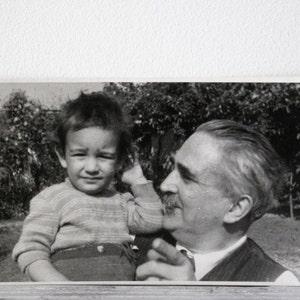 PICTURE PHOTO POSTCARD,Family portrait, Grandfather Child, Vintage Photo Postcard
