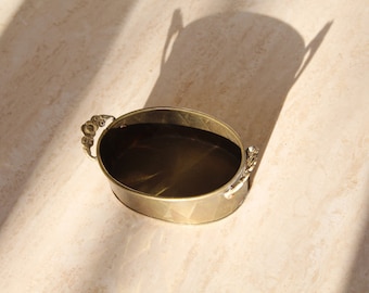 Vintage Brass Planter Bowl with Handles: Shabby Chic Decor