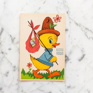 CARTOLINA DI PASQUA - cartolina di Pasqua vintage, cartolina di stagione italiana vintage, effimera di carta, collage di cartone, decorazioni pasquali