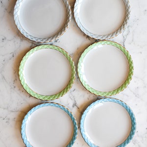 Vintage Galvani Dessert Plates Set: Italian Porcelain with Gold Rim