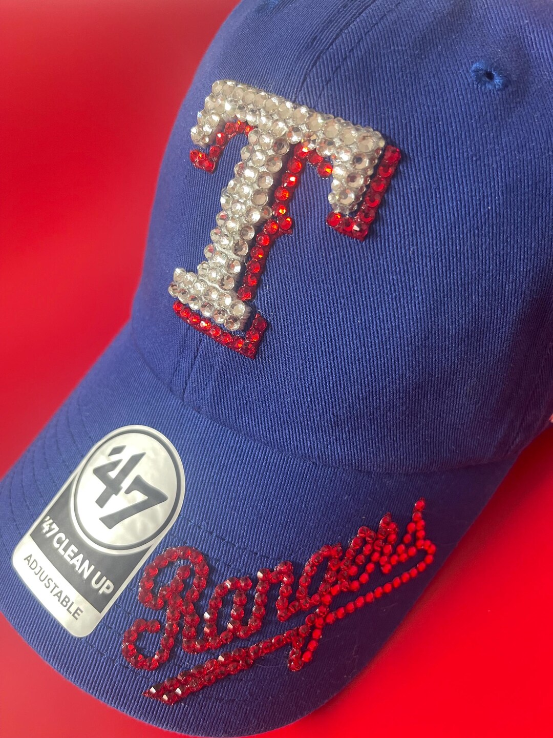 Bling Ranger BLUE Rhinestone Handmade Rangers Baseball Hat - Etsy