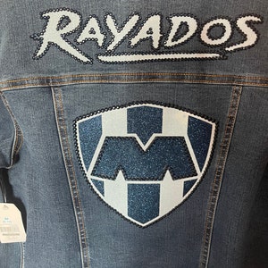 Rhinestone Rayados Jean Jacket-custom made