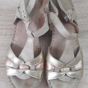 Italienische Metallic Leder Sandalen EUR 38