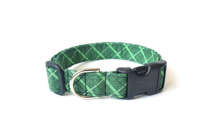 Green Plaid Dog Collar Green Dog Collar Designer Dog Etsy