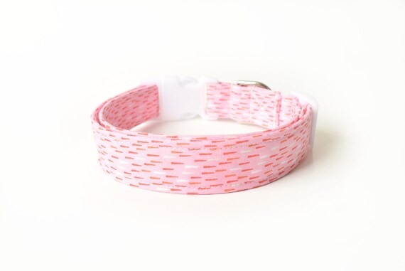 pastel pink dog collar