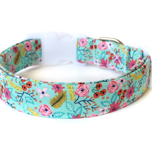 Floral Dog Collar Girly Dog Collar Spring Dog Collar Cute Etsy