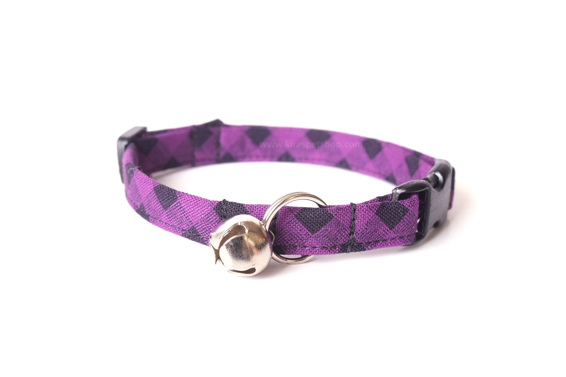Purple Plaid Cat Collar Breakaway Cat Collar Black & Purple Etsy