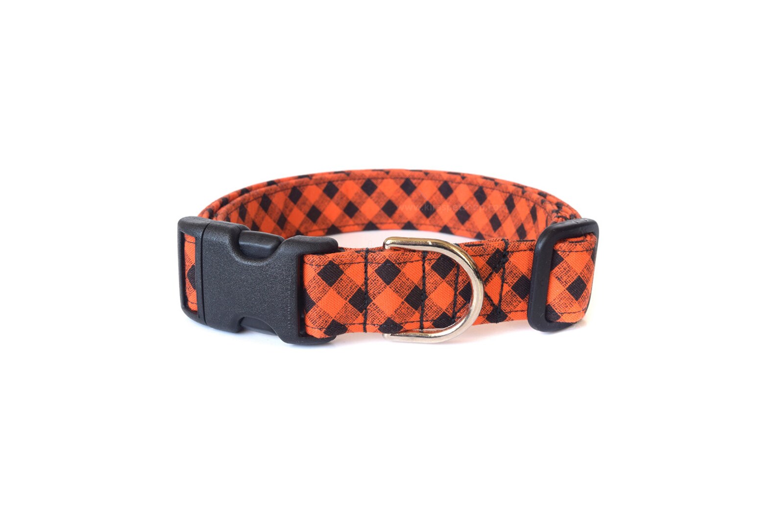 Orange Dog Collar Orange Plaid Dog Collar Halloween Dog Etsy