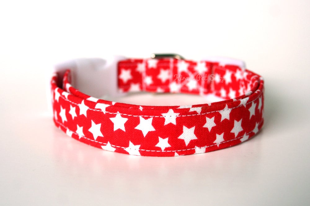 Red Dog Collar Starry Dog Collar Designer Dog Accessories Etsy