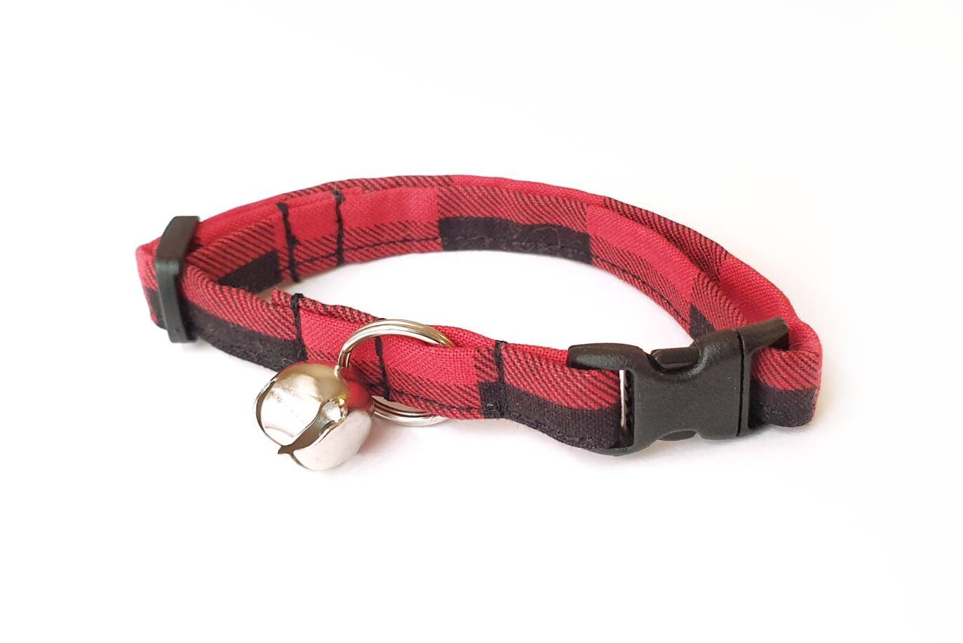 buffalo plaid cat collar