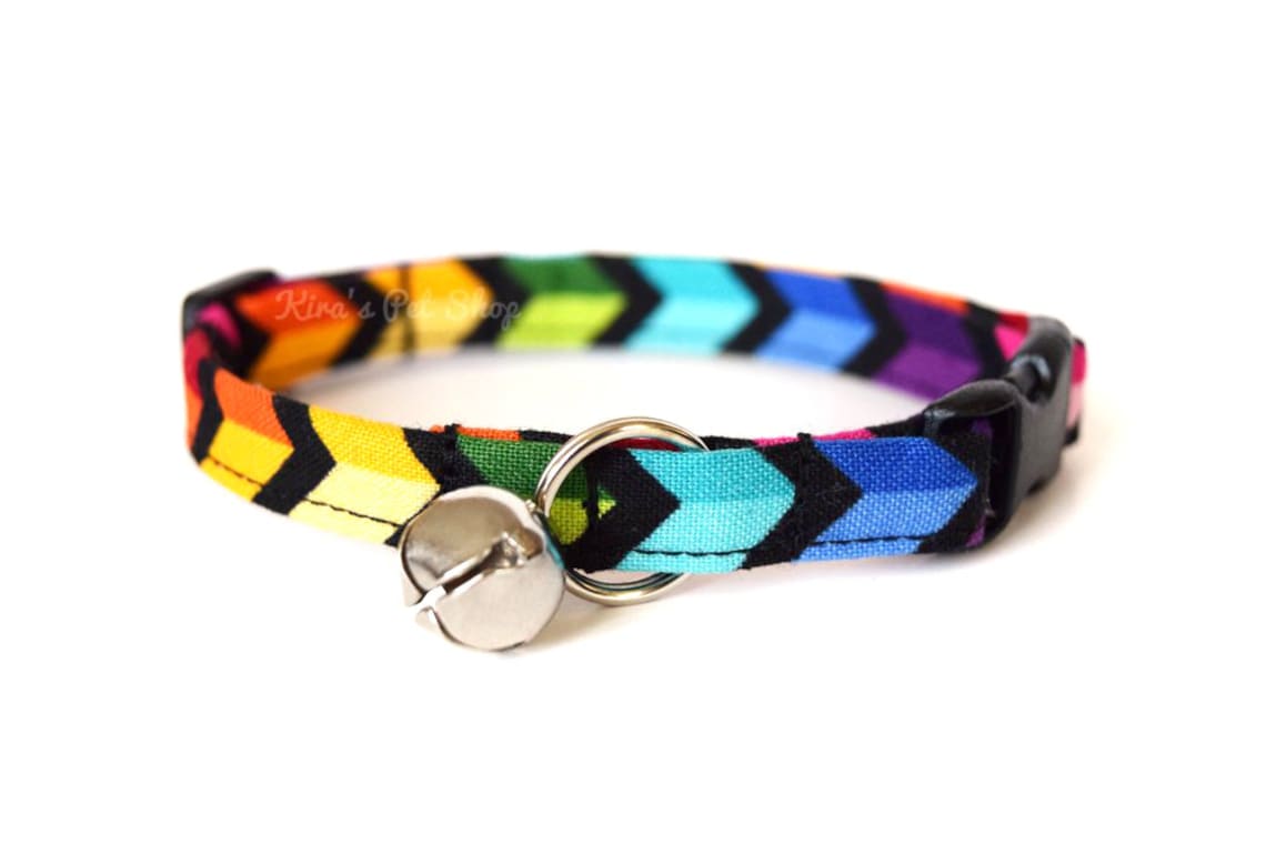 Rainbow Chevron Cat Collar Breakaway Cat Collar LGBT Pride Etsy
