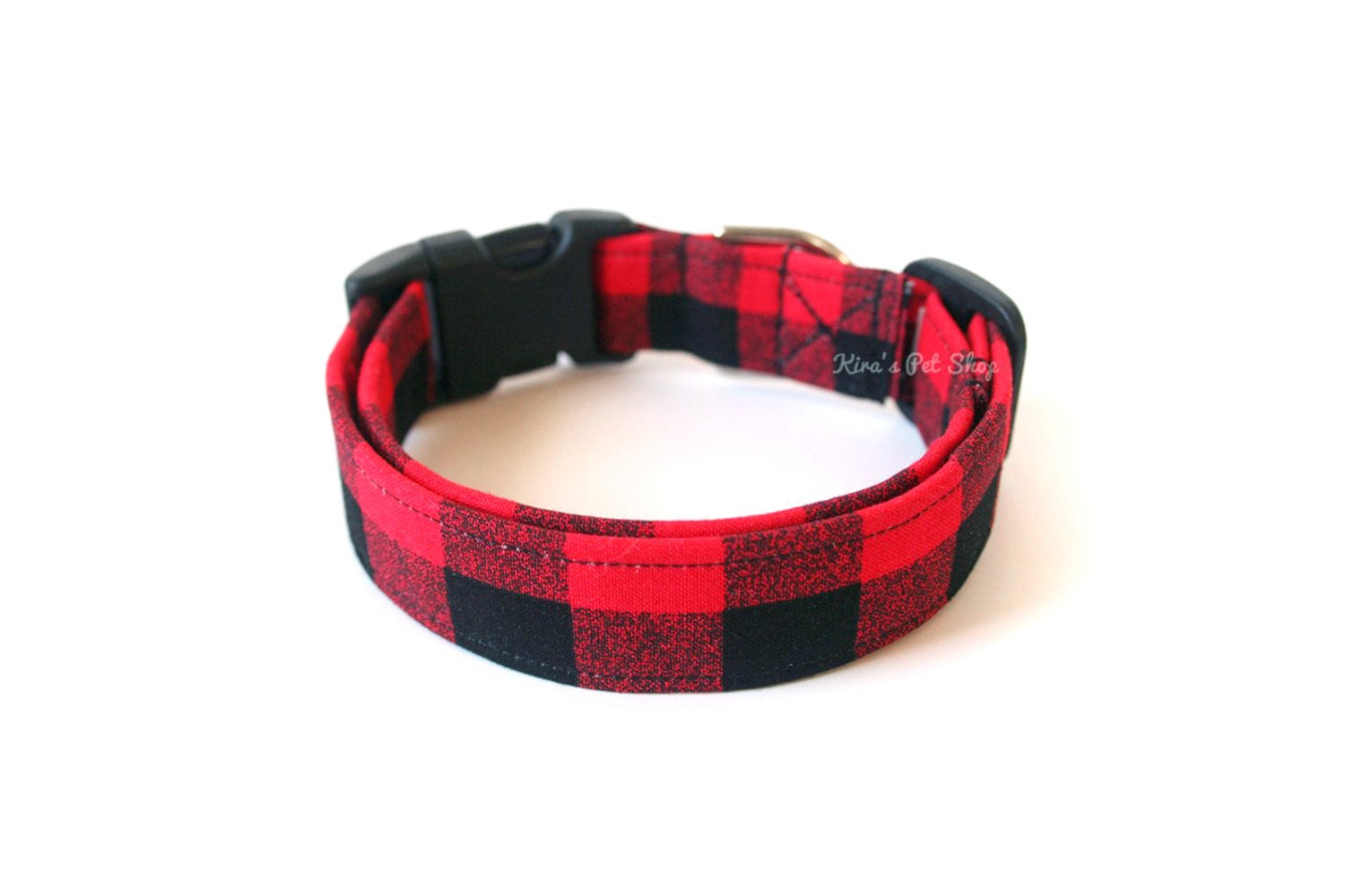 Buffalo Plaid Dog Collar Red Plaid Dog Collar Fall Dog Etsy