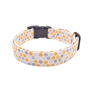 Honeycomb Dog Collar, Cute Dog Collar, Designer Dog Accessories, Trendy Pet Accessories, Adjustable Fabric Dog Collar, Unique Unisex Collar