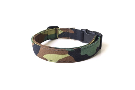 Woodland Camo Dog Collar Camouflage Collar Designer Dog Accessory Pet Accessories Adjustable Fabric Dog Collar Etsy