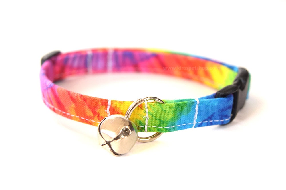rainbow cat collar