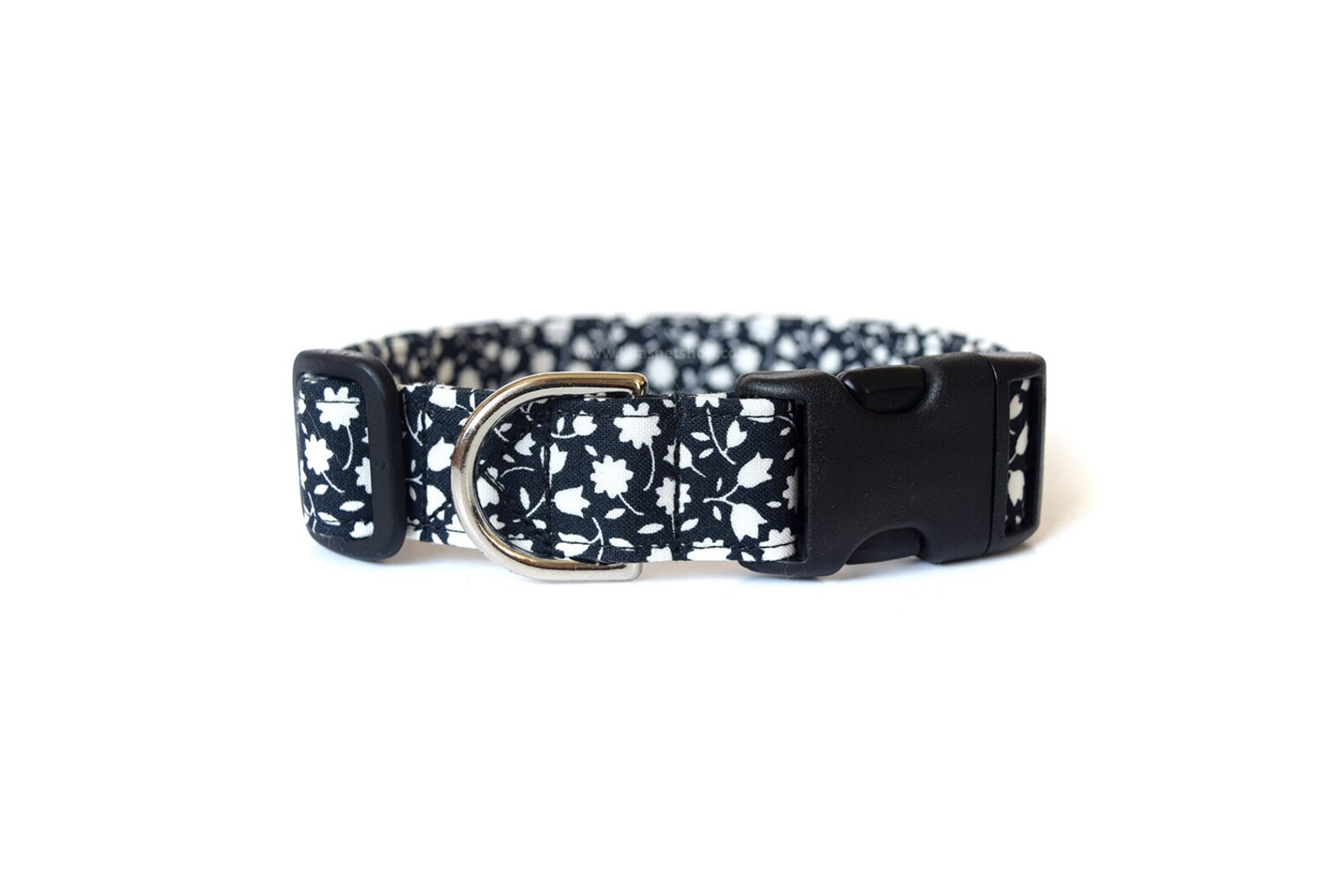 B&W Floral Dog Collar Black and White Dog Collar Designer Etsy