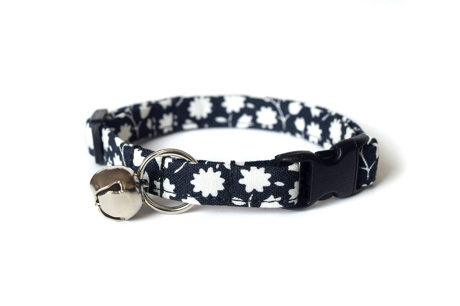 Floral Cat Collar Breakaway Cat Collar Black and White Cat Etsy