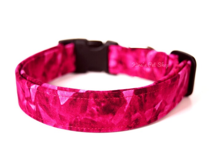 Pink Crystal Dog Collar Hot Pink Dog Collar Designer Dog Etsy