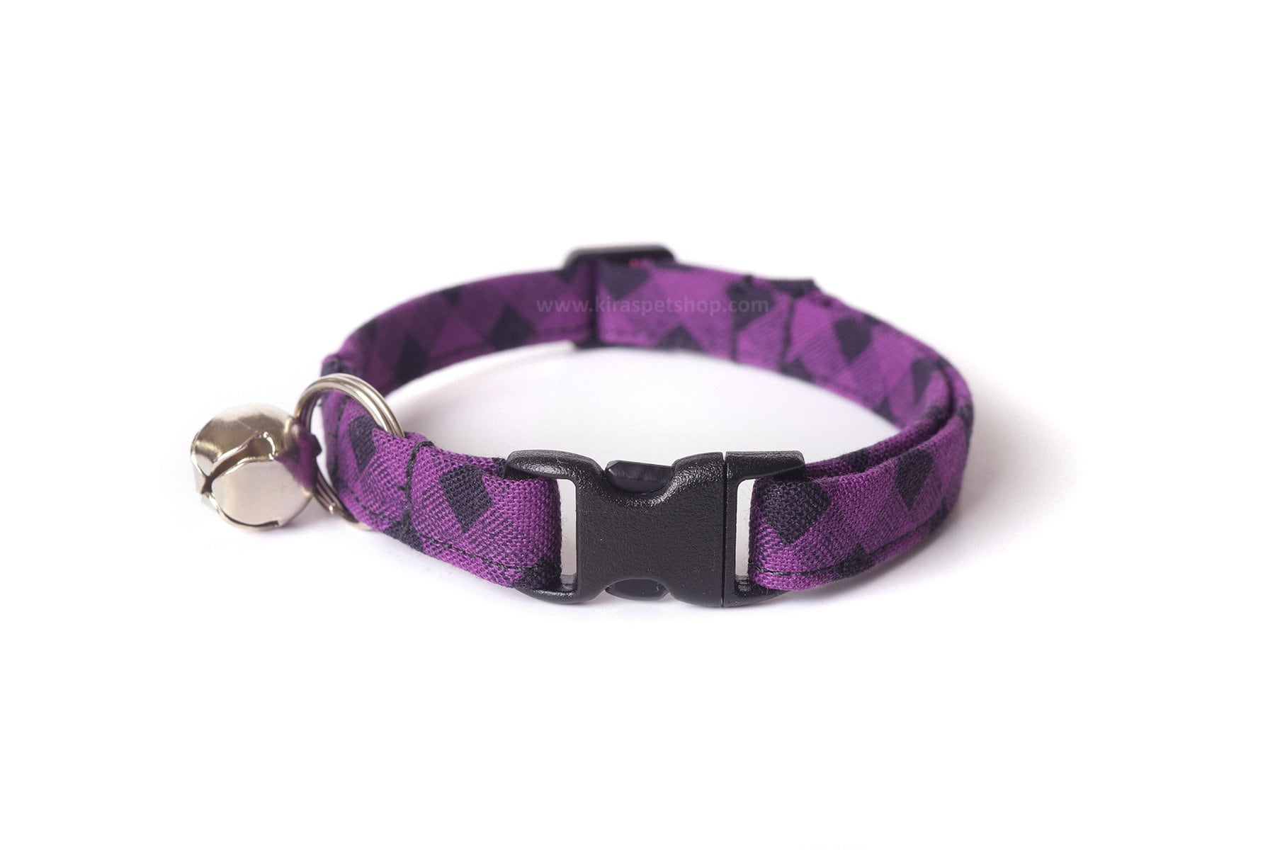 Purple Plaid Cat Collar Breakaway Cat Collar Black & Purple Etsy
