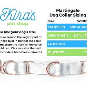 White Marble Martingale Dog Collar with Rose Gold, Nickel, Black Metal or Brass Hardware Options image 2
