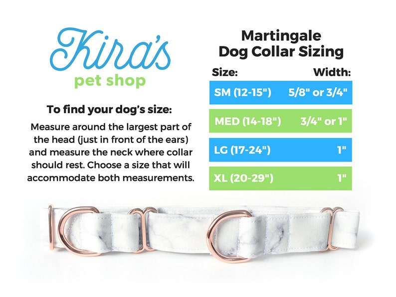 White Marble Martingale Dog Collar with Rose Gold, Nickel, Black Metal or Brass Hardware Options image 2