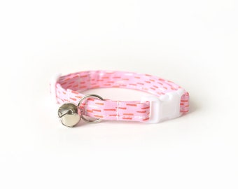 Pink Cat Collar, Breakaway Cat Collar, Pastel Pink Kitten Collar, Modern Cat Accessories