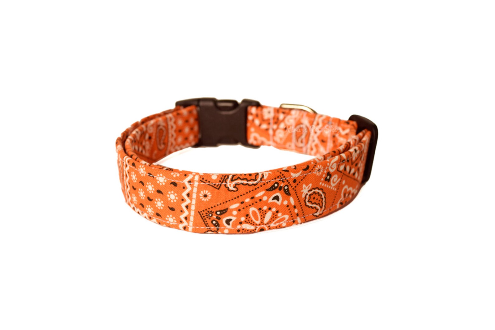 Orange Paisley Dog Collar Bandana Print Dog Collar Designer Etsy