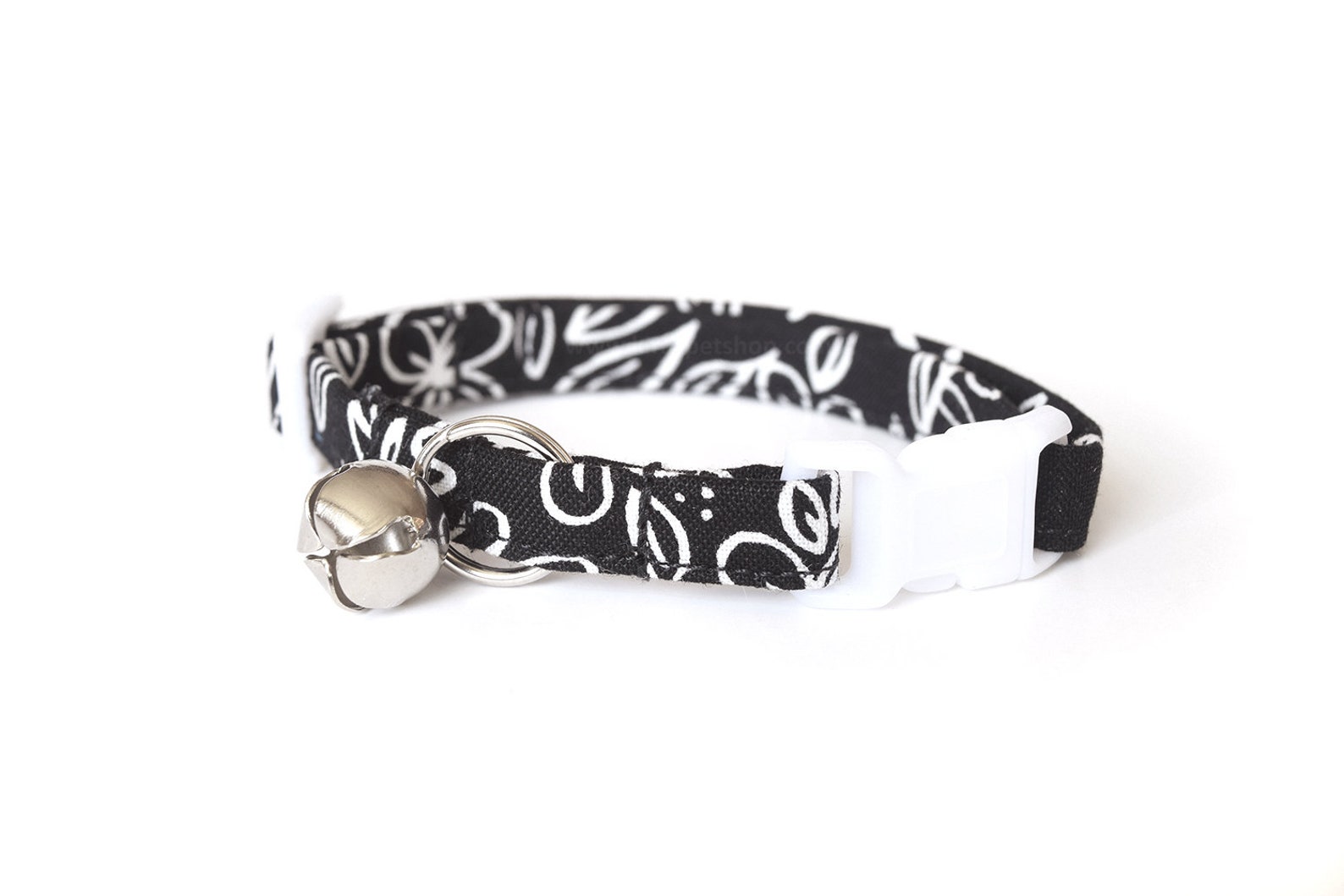 Floral Cat Collar Breakaway Cat Collar Black & White Etsy